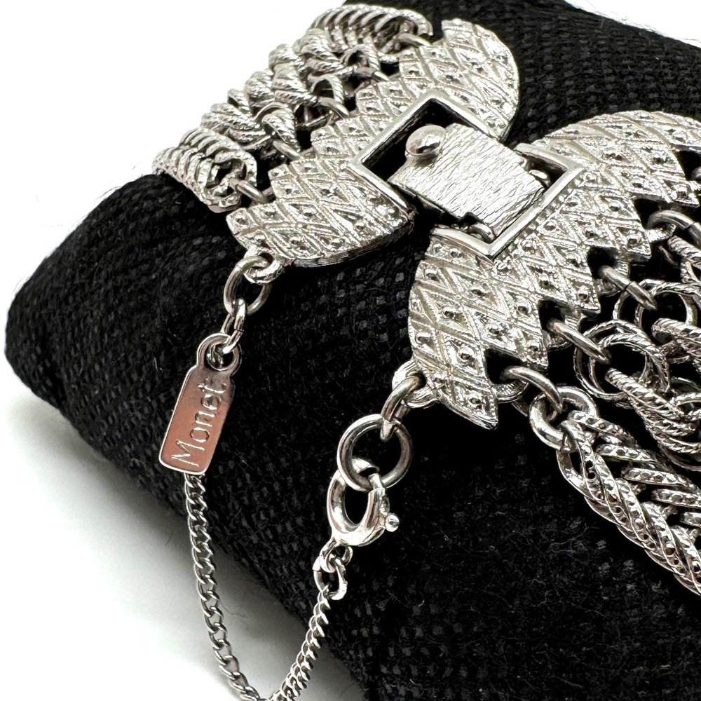 Monet Multi-Chain Silvertone Textured Bracelet - Picture 5 of 13
